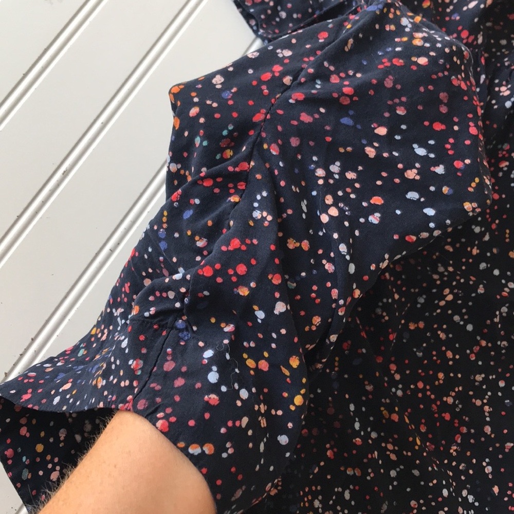 Anthropologie Maeve splatter top blue yellow red - Picture 10 of 10